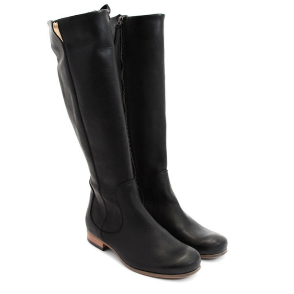 Black John Fluevog Knee High Leather Boots Size 7 - Picture 4 of 5